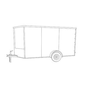 7 x 10 Single Axle Enclosed Trailer