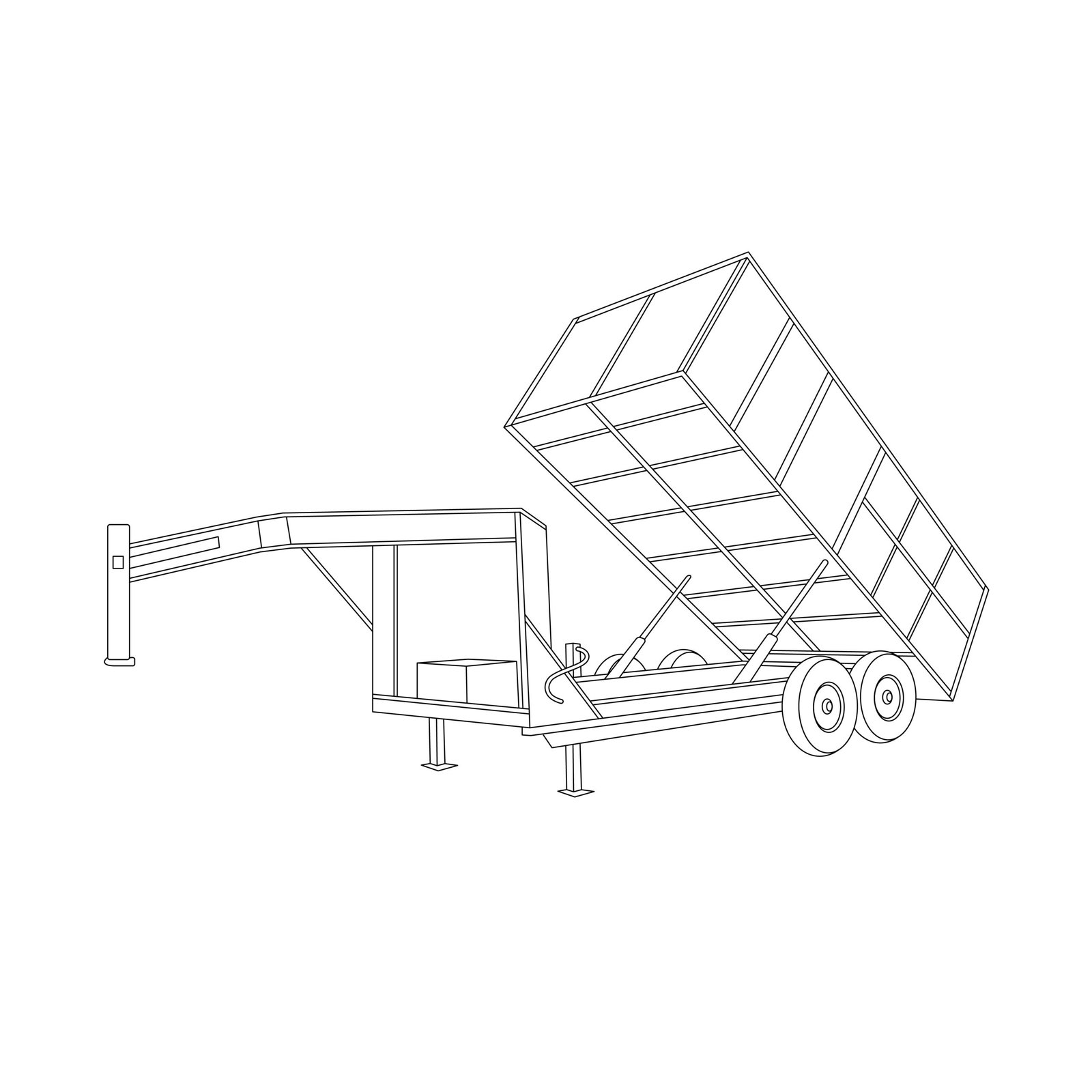 Gooseneck Dump trailer 7 x 14 x 2 14000 lb V3 scaled 1