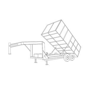 7 x 14 x 3 14,000 lb. Gooseneck Dump Trailer
